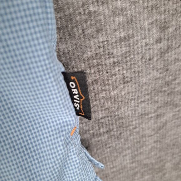 Orvis Shirt Men XXL Blue Button Down Short Sleeve Vented Fishing Hiking Tech - Picture 7 of 15